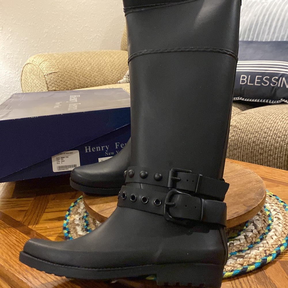 Henry Ferreira Bond-500 Brand New Tall Rain Boots Sz 6 - Picture 2 of 6